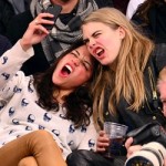 Cara Delevingne and Michelle Rodriguez Make A Scene During Knicks Game