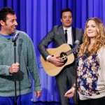 Drew Barrymore And Adam Sandler Sing On The “Tonight Show”